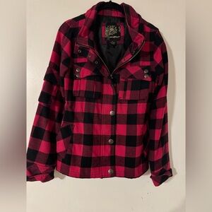 O'Neill Red and Black Plaid Utility Jacket